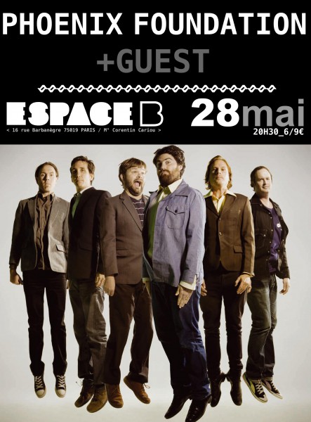 Gagnez 2×1 places pour The Phoenix Foundation + Hello Happiness @ Espace B le 28 mai 2013