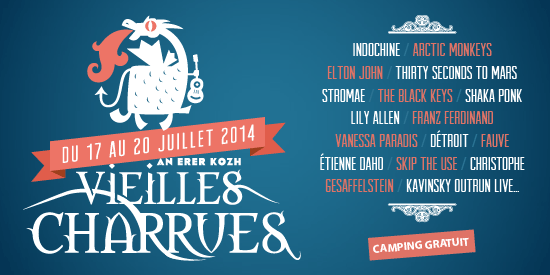 Gagnez 1x2 places pour les Vieilles Charrues le 20 juillet 2014